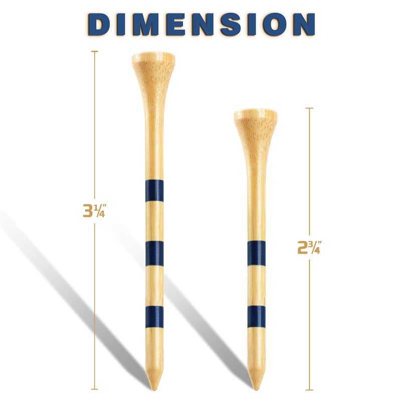 CHAMPKEY Premium Bamboo Golf Tees Pack of 170-120 Pcs Long Tees with 50 Pcs Short Tees Assorted Pack - Friendly Biodegradable Material Golf Teeï¼ˆ2-3/4"ï¼‰ - Image 5
